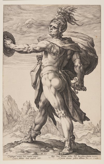 カルフルニウス、『ローマの英雄』より 作： Hendrick Goltzius