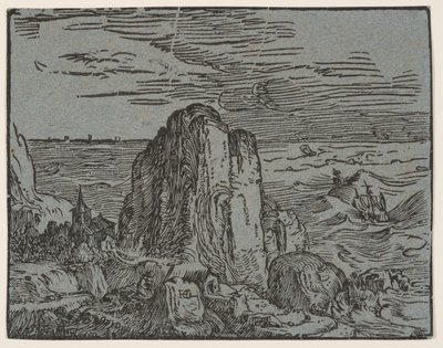 海辺の崖 作： Hendrick Goltzius