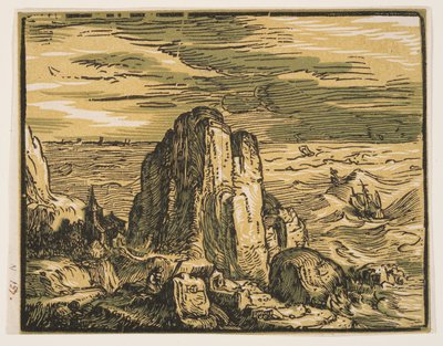 海辺の崖 作： Hendrick Goltzius