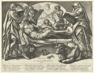 死んだキリストと四人の伝道者 作： Hendrick Goltzius