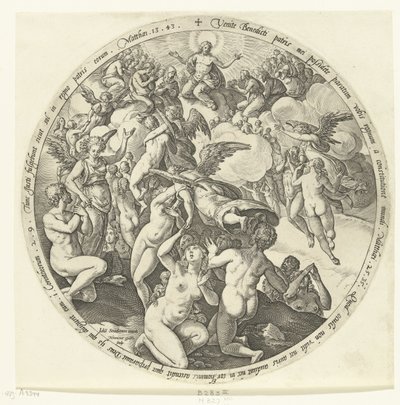 祝福された者は天国に受け入れられる 最後の審判（シリーズタイトル） 作： Hendrick Goltzius