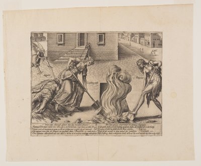 愚かな訴訟代理人の死（『法の濫用』より） 作： Hendrick Goltzius