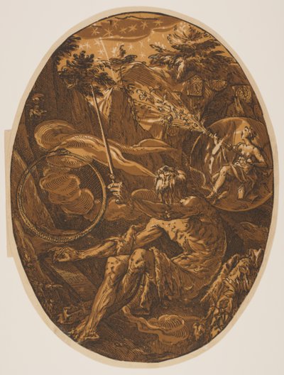 永遠の洞窟のデモゴルゴン（『神々』より 作： Hendrick Goltzius
