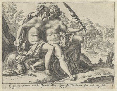 調和と平和 (コンコルディア / パックス) The United Virtues (シリーズタイトル) 作： Hendrick Goltzius