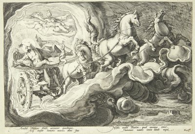 太陽の戦車を駆るファエトン 作： Hendrick Goltzius