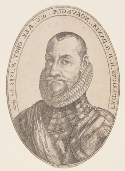 フレデリク2世、デンマーク・ノルウェー王 作： Hendrick Goltzius