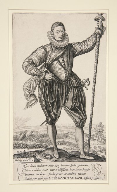 Gerrit de Jong (またはパイク ベアラー スタンディング) 作： Hendrick Goltzius