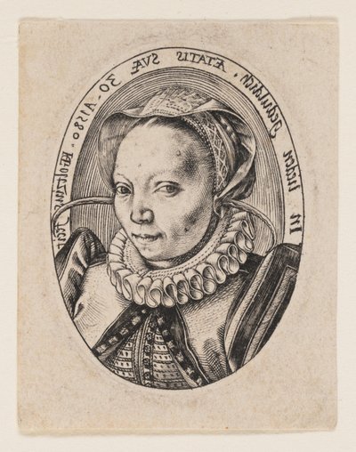 グリエトゲン・ヤンスドクター、画家の妻 作： Hendrick Goltzius
