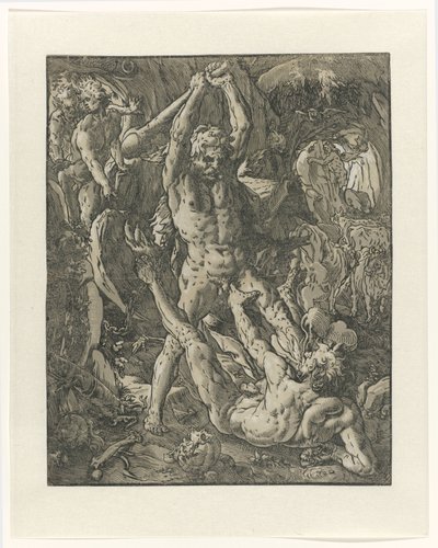 カクスを倒すヘラクレス ヘラクレス・エン・カクス 作： Hendrick Goltzius