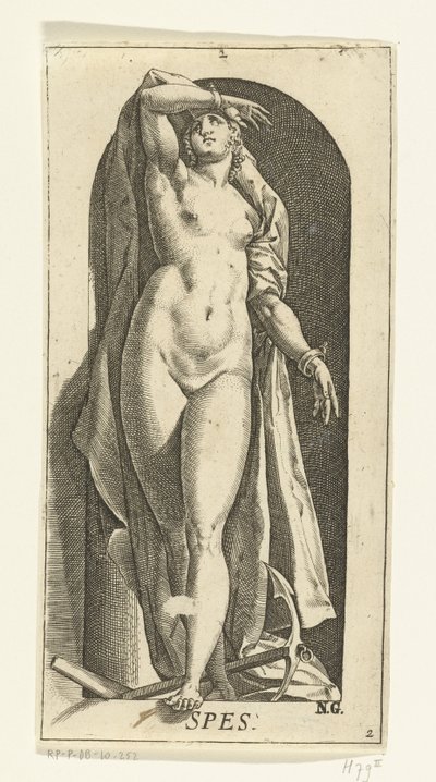 ヒープ Spes (オブジェクトのタイトル) 七つの美徳（シリーズタイトル） 作： Hendrick Goltzius