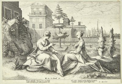 ベロエに変装したジュノがセメレに警告 作： Hendrick Goltzius