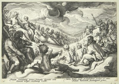 木星は宇宙の滅亡について神々に相談する 作： Hendrick Goltzius