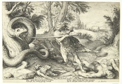 カドモスはドラゴンを殺す 作： Hendrick Goltzius