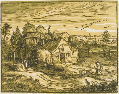 四つの小さな風景より 農家のある風景 作： Hendrick Goltzius