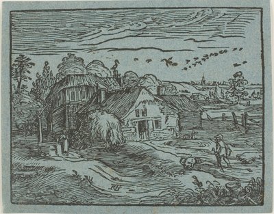 農家のある風景（4つの小さな風景より 作： Hendrick Goltzius