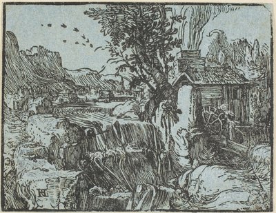 四つの小さな風景より 滝のある風景 作： Hendrick Goltzius