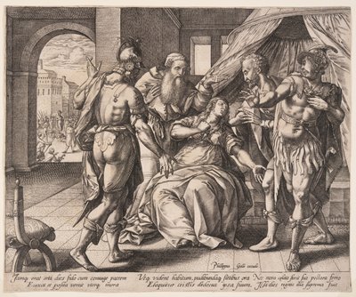 自殺するルクレティア（『ルクレティア物語』より 作： Hendrick Goltzius