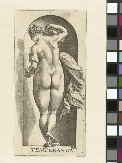 禁酒 テンペランティア (オブジェクトのタイトル) 七つの美徳（シリーズタイトル） 作： Hendrick Goltzius