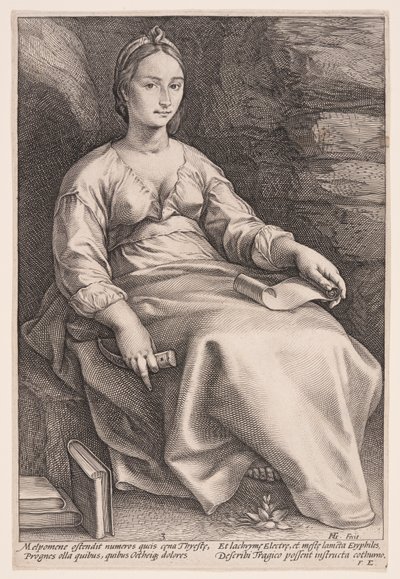 悲劇のミューズ、メルポメネー（『9人のミューズ』より 作： Hendrick Goltzius