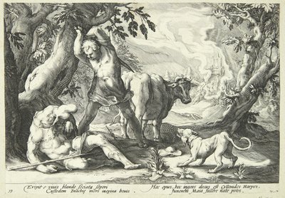 マーキュリーがアーガスを殺す 作： Hendrick Goltzius