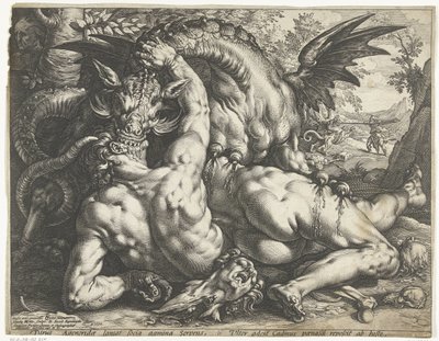 ドラゴンにむさぼり食われたカドモスの仲間たち 作： Hendrick Goltzius