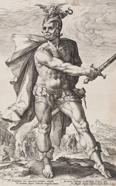 ムキウス・スカエウォラ（ローマの英雄たち、第3図） 作： Hendrick Goltzius