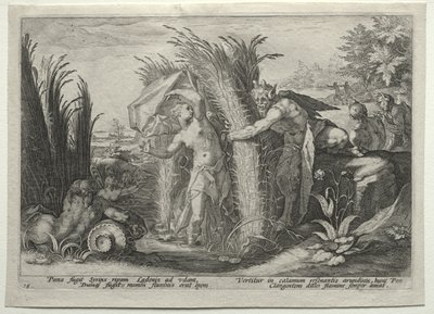 パン追跡シリンクス 作： Hendrick Goltzius