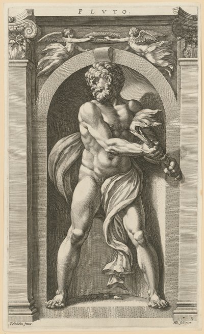 『8人の古代の神々』シリーズ、プルート、第3枚 作： Hendrick Goltzius