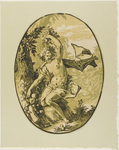 Proserpine、「デモゴルゴンと神々」のプレート 5 作： Hendrick Goltzius