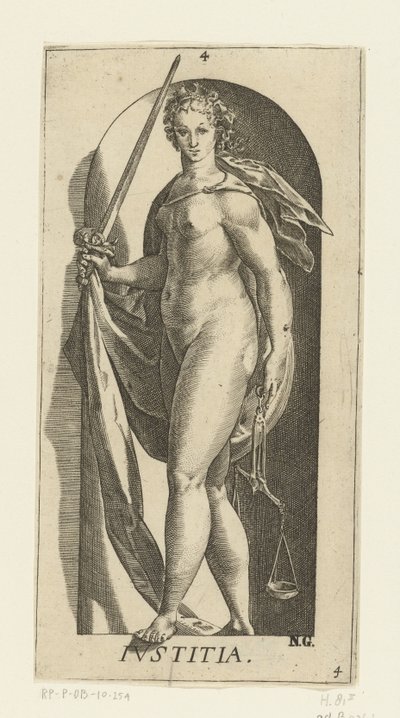 正義 Iustitia (オブジェクトのタイトル) 七つの美徳（シリーズタイトル） 作： Hendrick Goltzius
