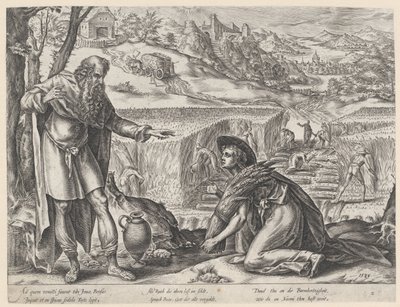 ルツはボアズの畑で落ち穂を拾う ルースの歴史（シリーズタイトル） 作： Hendrick Goltzius