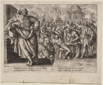 聖バーソロミュー 作： Hendrick Goltzius