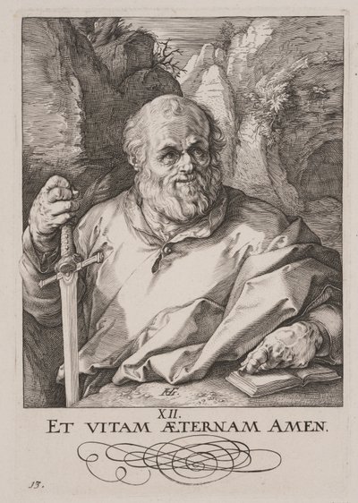 聖マティアス、キリスト、使徒、聖パウロと信条より 作： Hendrick Goltzius