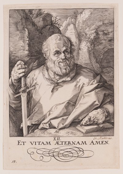 聖マティアス、キリスト、使徒、聖パウロと信条より 作： Hendrick Goltzius