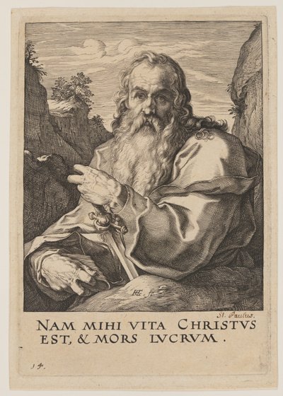 聖パウロ、キリスト、使徒、聖パウロと信条より 作： Hendrick Goltzius