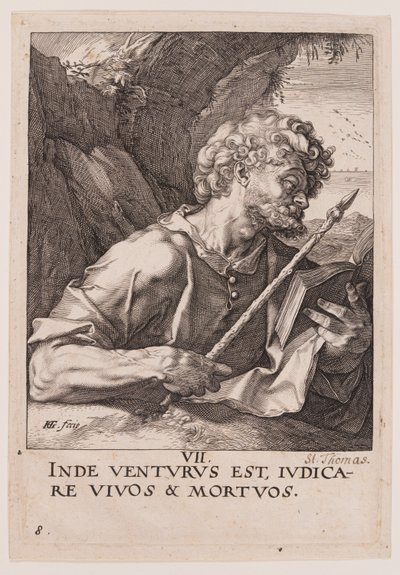 聖トマス、キリスト、使徒、聖パウロと信条より 作： Hendrick Goltzius