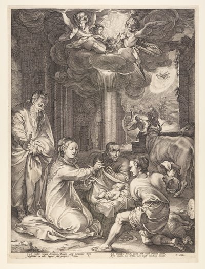 羊飼いたちの礼拝（『キリストの誕生と初期の生涯』より 作： Hendrick Goltzius