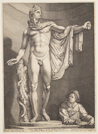 ベルヴェデーレのアポロ、ローマの3つの有名なアンティーク像より 作： Hendrick Goltzius