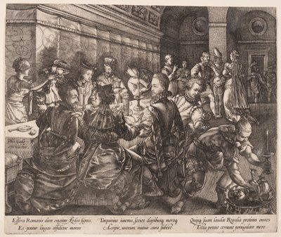 タルキニウス・コラティヌスの宴（『ルクレチア物語』より 作： Hendrick Goltzius