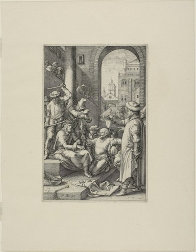 いばらの冠、キリストの受難からのプレート7 作： Hendrick Goltzius