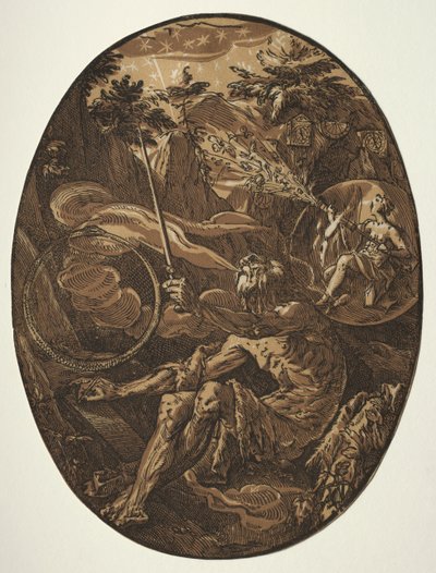 神々: 永遠の洞窟のデモゴルゴン 作： Hendrick Goltzius