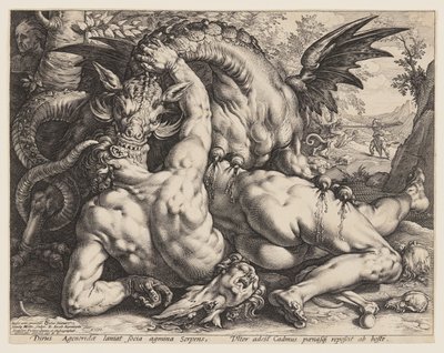 カドマスの仲間を食らうドラゴン 作： Hendrick Goltzius