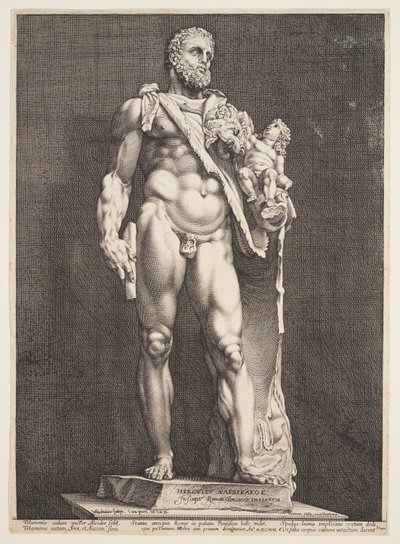 ヘラクレスに扮したコモドゥス帝（ローマの3つの有名なアンティーク像より 作： Hendrick Goltzius