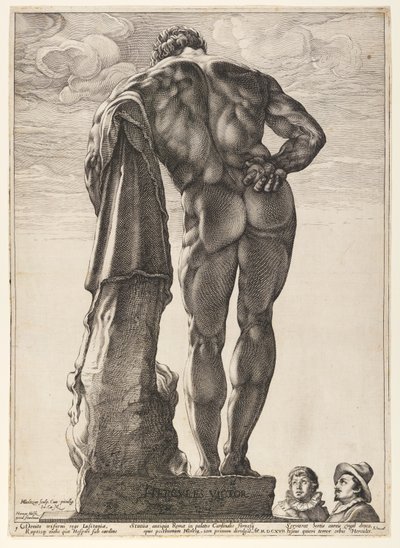 ファルネーゼのヘラクレス、ローマの3つの有名なアンティーク像より 作： Hendrick Goltzius