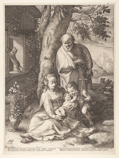 洗礼者ヨハネと聖家族（『キリストの誕生と生涯』より 作： Hendrick Goltzius