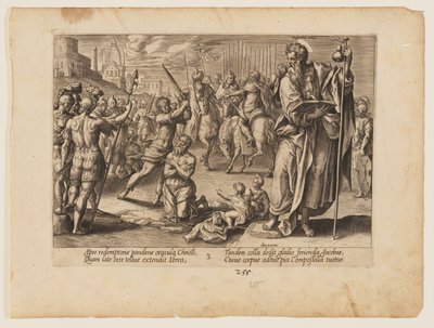 聖ヤコブの殉教（『キリストと使徒の殉教』より 作： Hendrick Goltzius