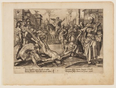 聖ペテロの殉教（『キリストと使徒たちの殉教』より 作： Hendrick Goltzius