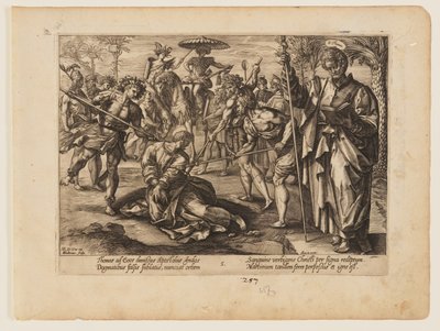 聖トマスの殉教（『キリストと使徒たちの殉教』より 作： Hendrick Goltzius