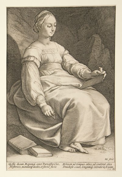 九つのミューズ: クリオ、9 つのシリーズの 4 位 作： Hendrick Goltzius