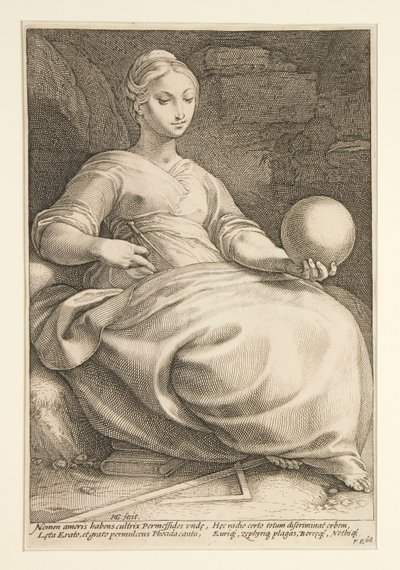 The Nine Muses: Erato, #7 in the series of 9 作： Hendrick Goltzius